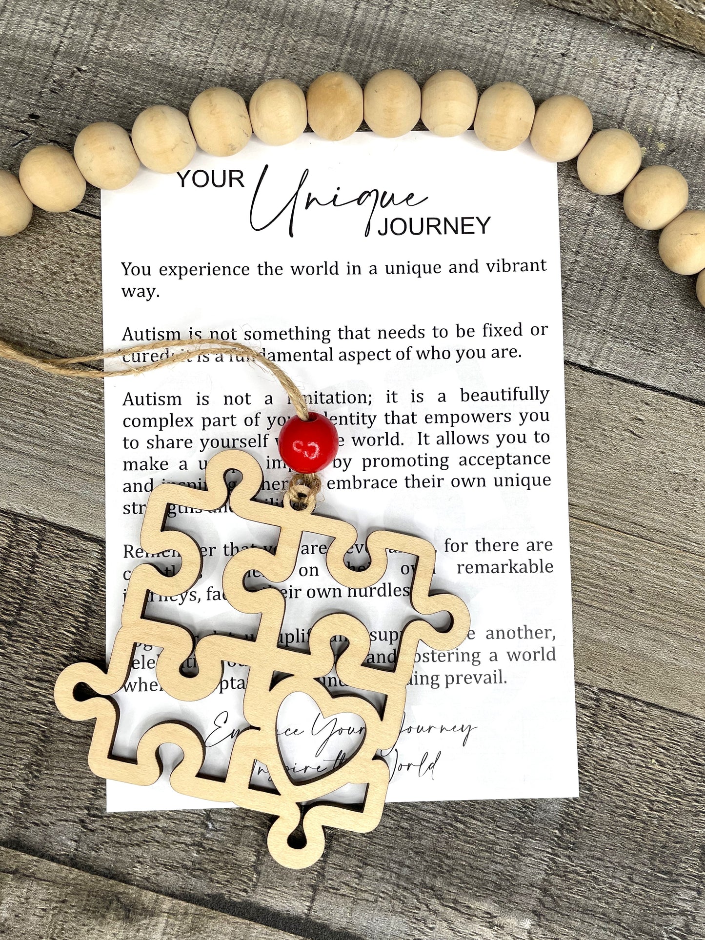 Your Unique Journey Autism Awareness Ornament
