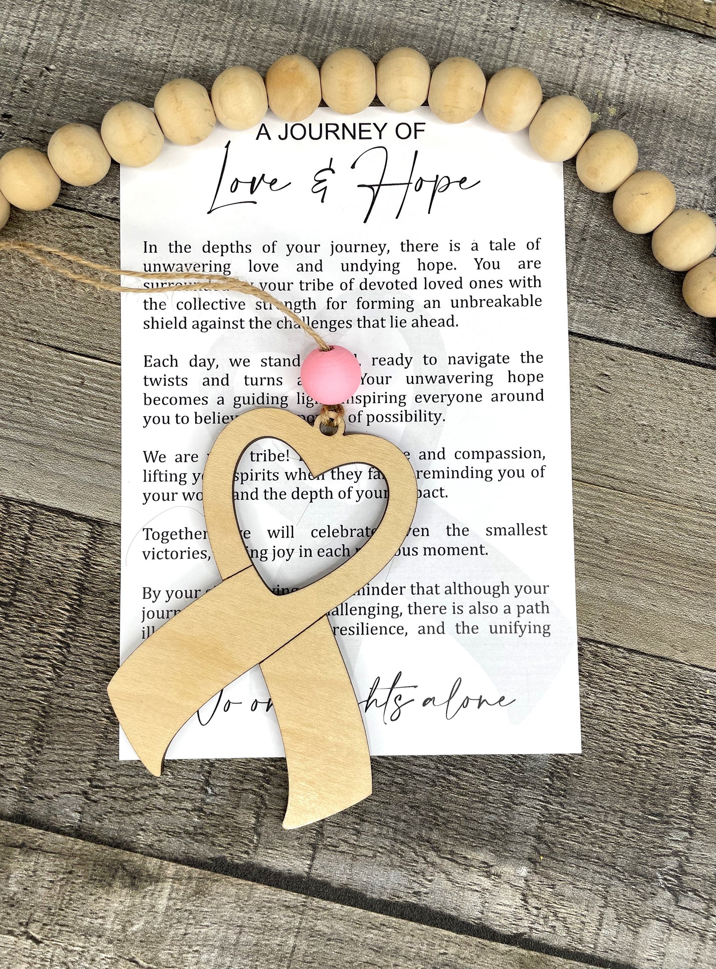 A Journey of Love and Hope Cancer Ribbon Ornament