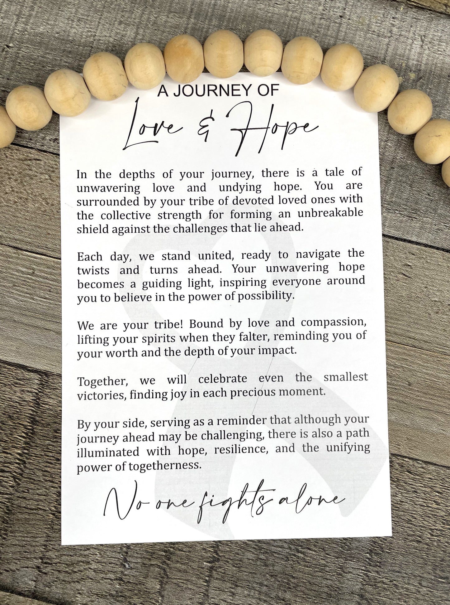 A Journey of Love and Hope Cancer Ribbon Ornament