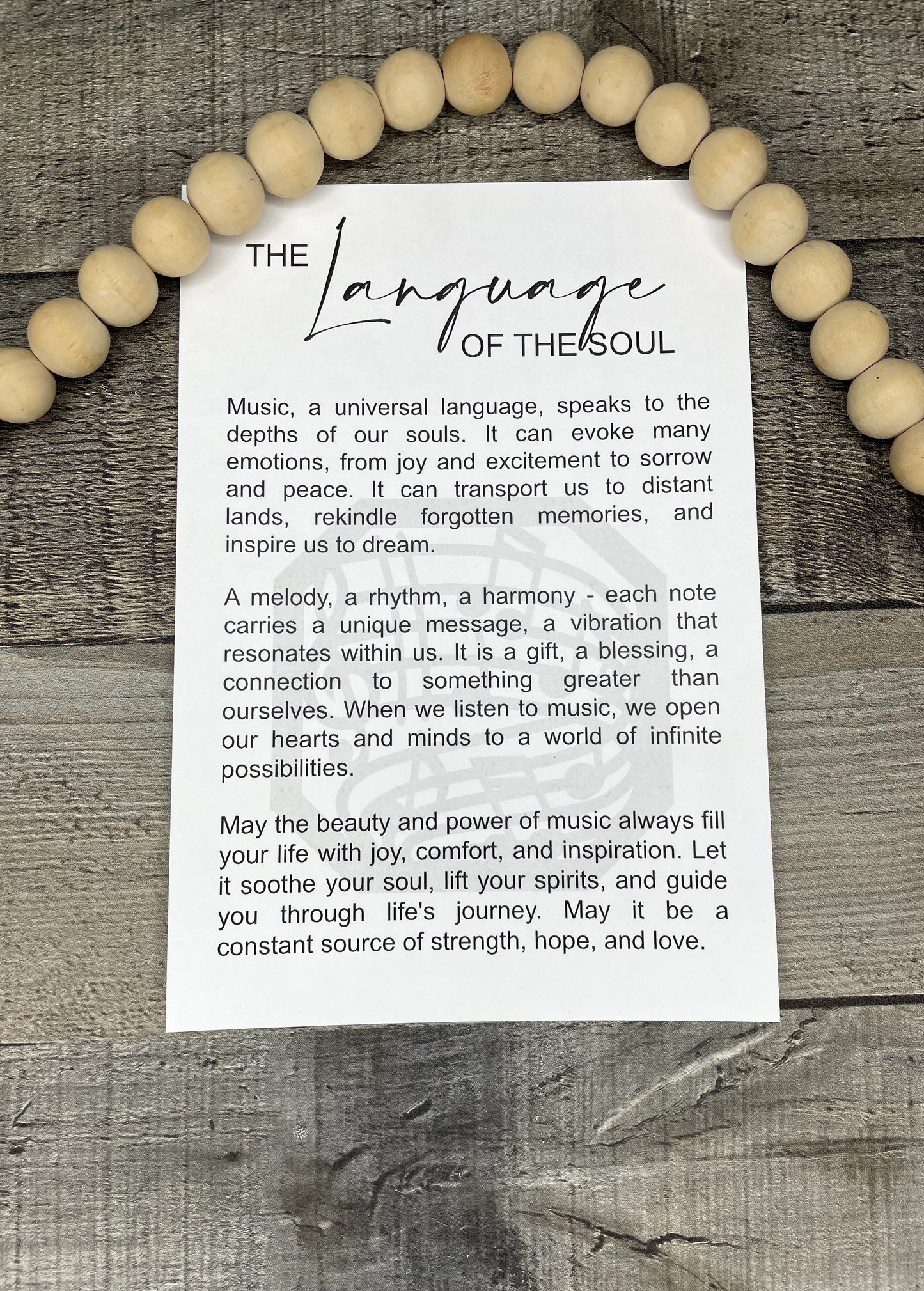 The Language of the Soul, Music