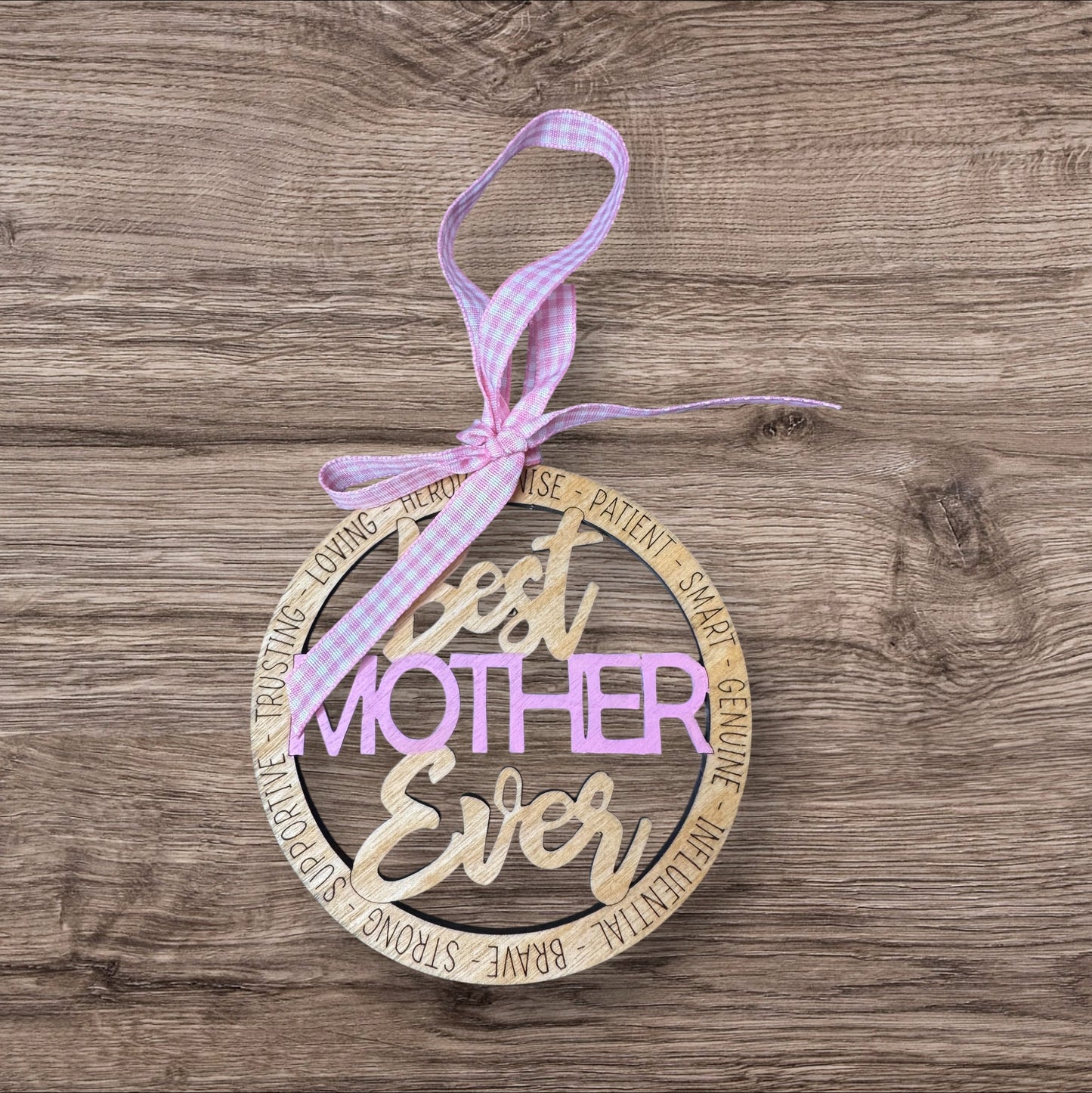 Best Mother Ever Wooden Heart Ornament