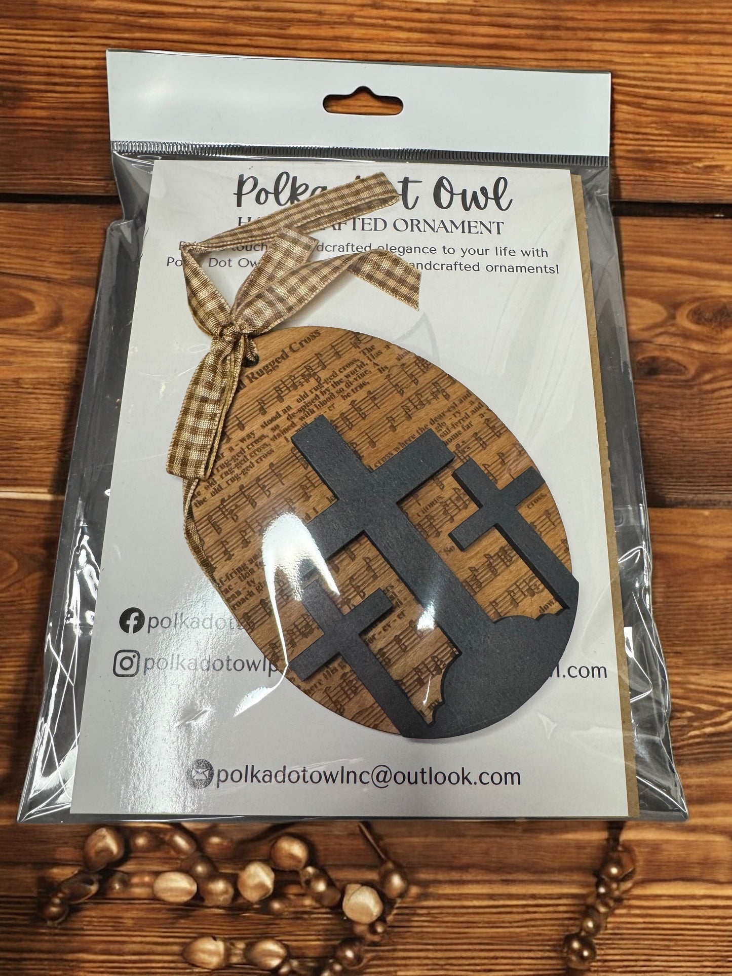 The Old Rugged Cross Wooden Ornament