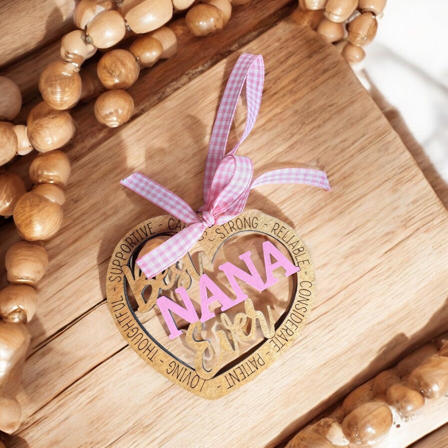 Best Nana Ever Heart Wooden Ornament