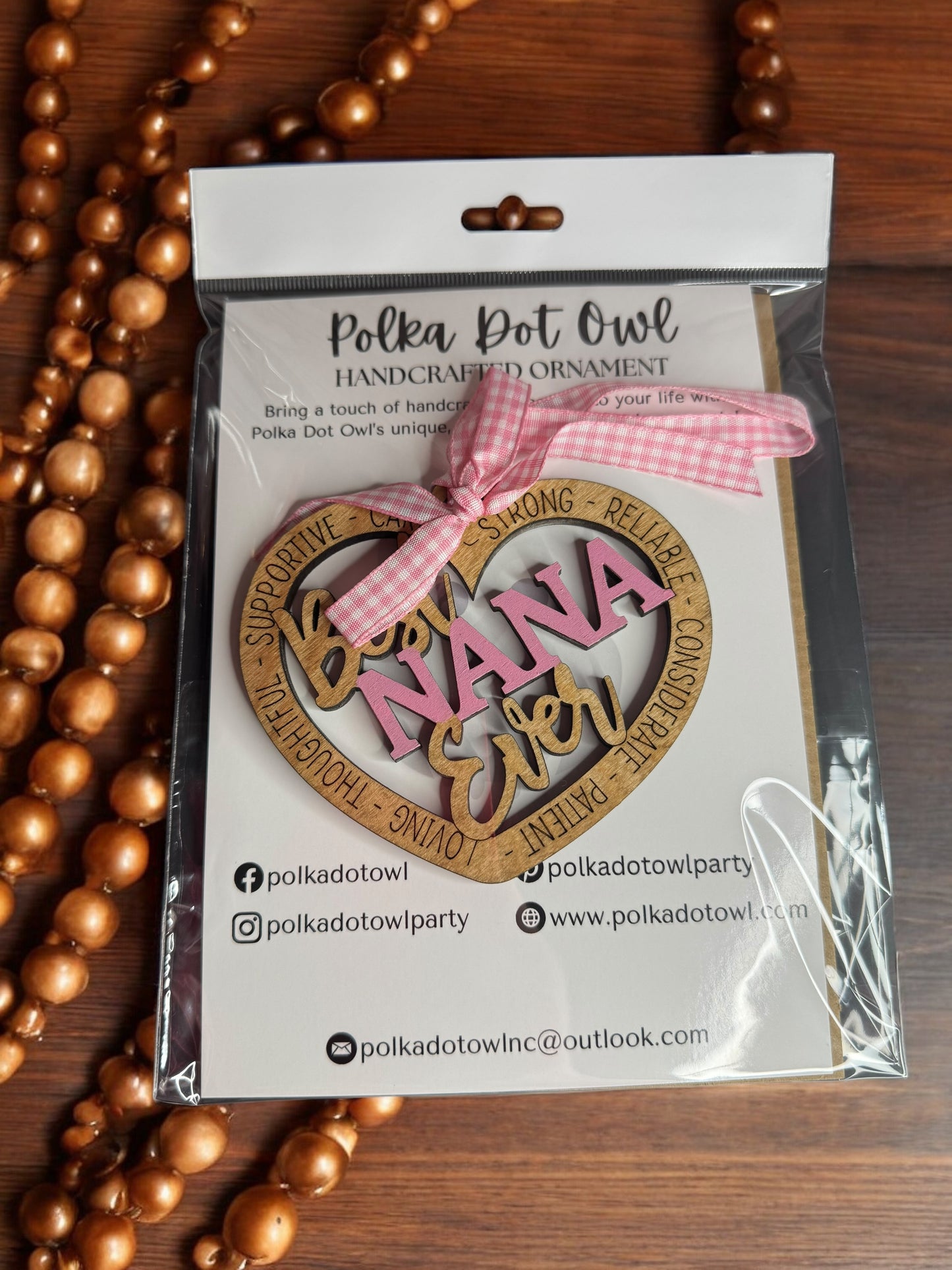 Best Nana Ever Heart Wooden Ornament