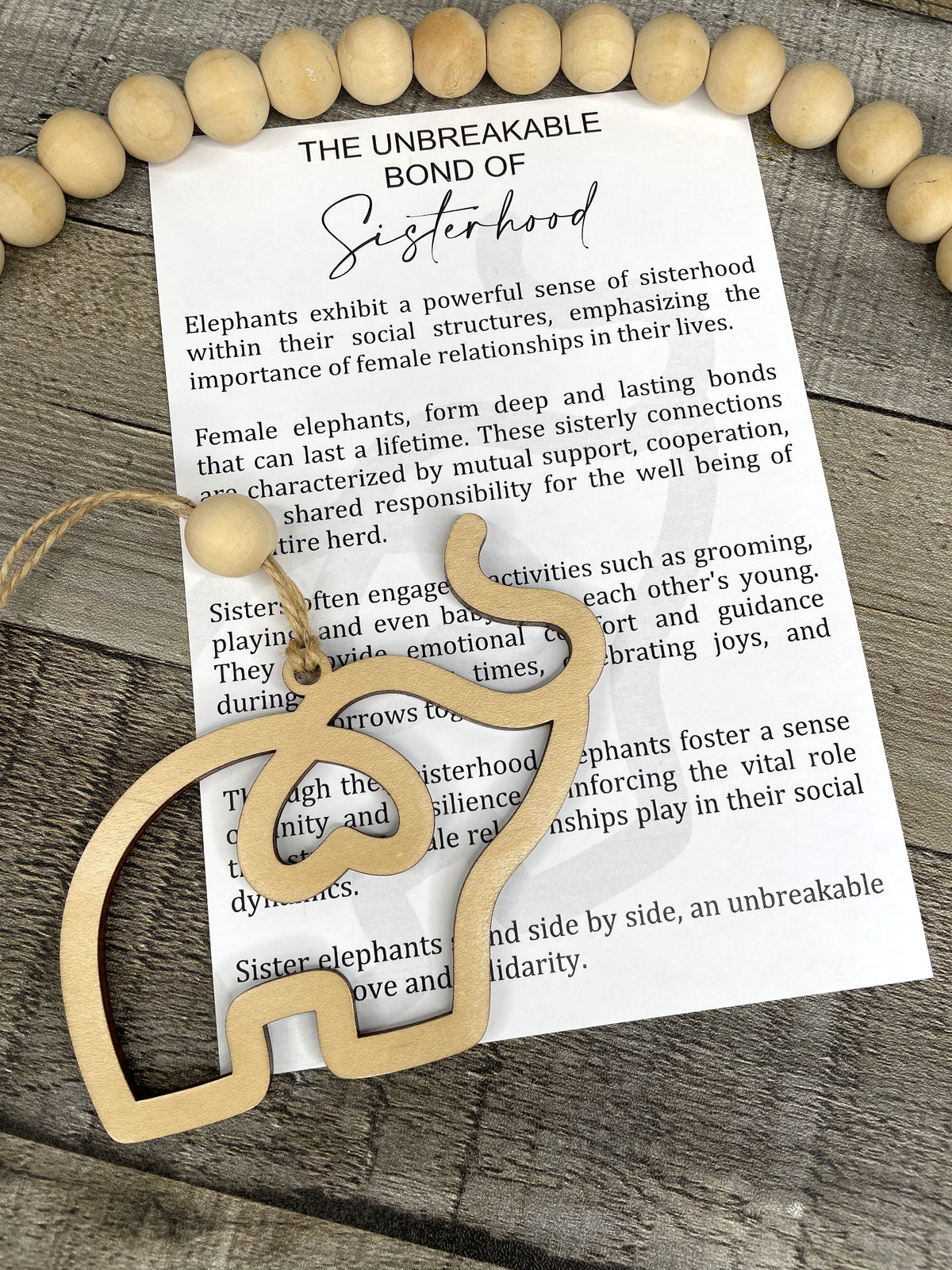 Unbreakable Bond of Sisterhood Elephant Ornament