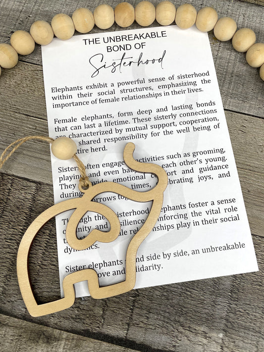 Unbreakable Bond of Sisterhood Elephant Ornament