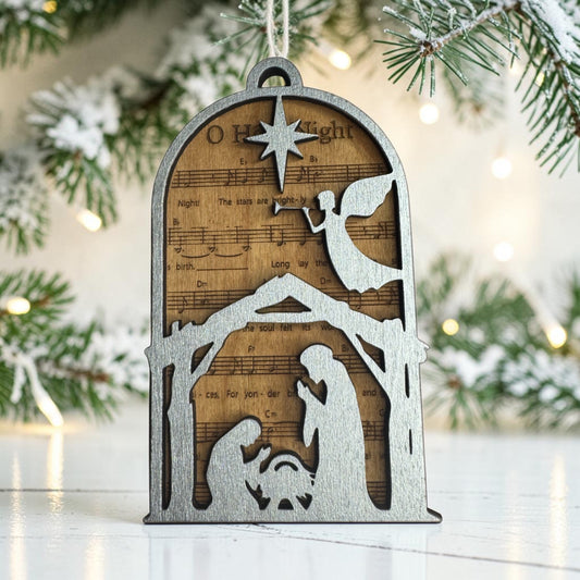 O Holy Night Cathedral Sheet Music Ornament